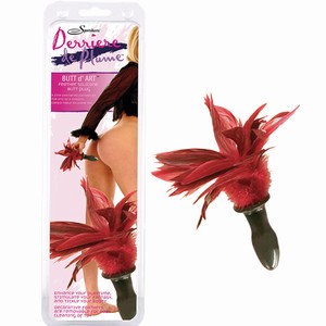 Silicone Butt Plug Met Rode Veren